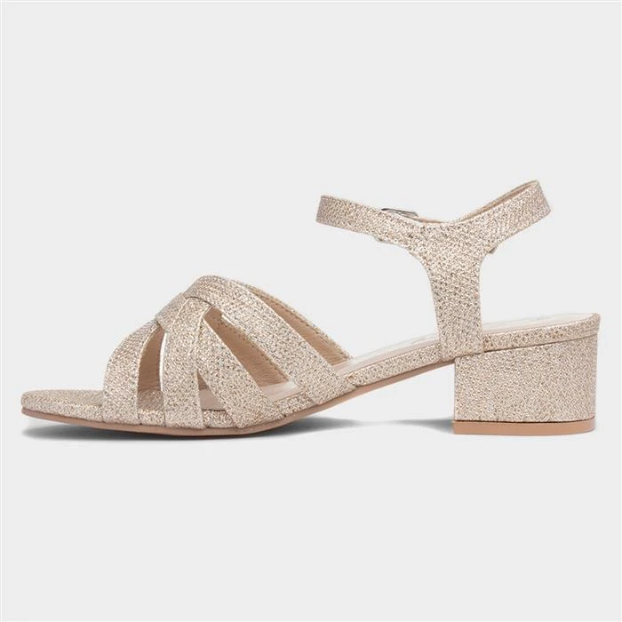 Lilley Womens Gold Glitter Heeled Sandal 4 Lilley Womens Gold Glitter Heeled Sandal - Image 2