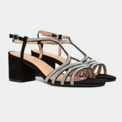 Truffle Hallie7 Womens Black Heeled Sandal -UK Shoe Sales 2024 149088 2 L06.20230624000404