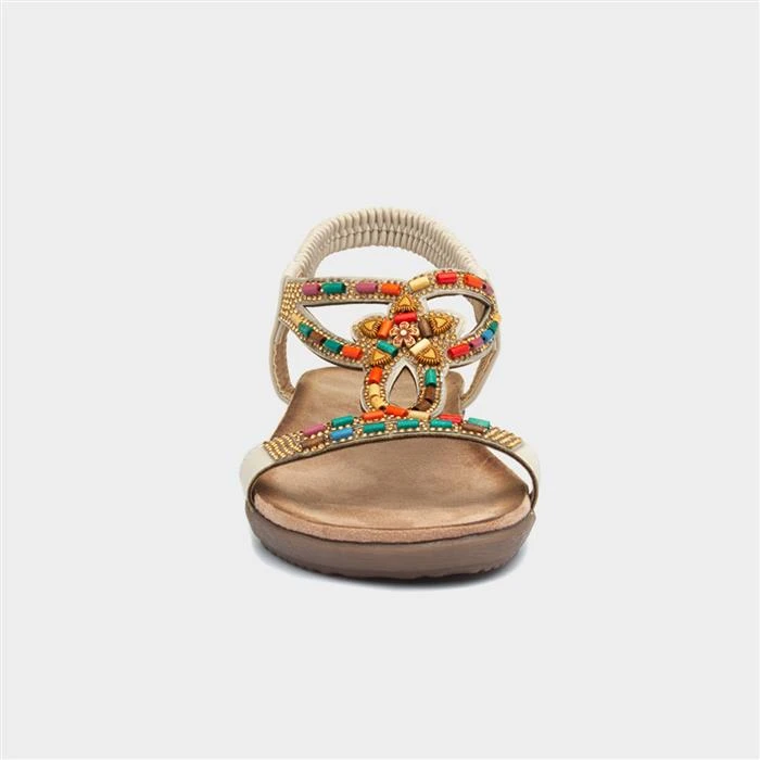 Lunar Mariella Womens Beige Beaded Sandal 3 Lunar Mariella Womens Beige Beaded Sandal