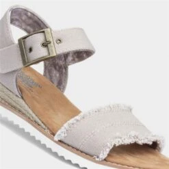 Skechers Bobs Desert Kiss Taupe Canvas Sandal -UK Shoe Sales 2024 190108 2 L05.20230814000217