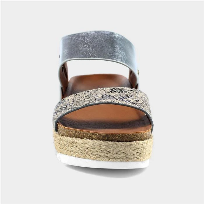 Lunar Nest Womens Metallic Grey Flatform Sandal 3 Lunar Nest Womens Metallic Grey Flatform Sandal