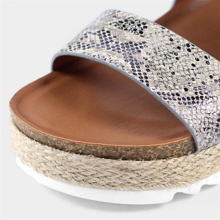 Lunar Nest Womens Metallic Grey Flatform Sandal 5 Lunar Nest Womens Metallic Grey Flatform Sandal - Image 3