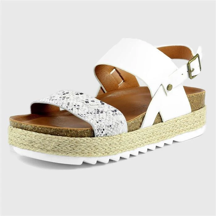 Lunar Nest Womens White Flatform Sandal 4 Lunar Nest Womens White Flatform Sandal - Image 2