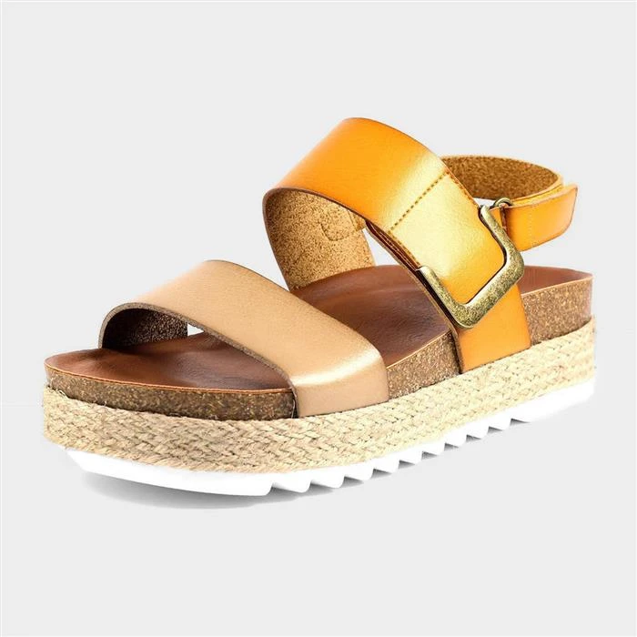 Lunar Deanna II Womens Beige And Orange Sandal 4 Lunar Deanna II Womens Beige And Orange Sandal - Image 2