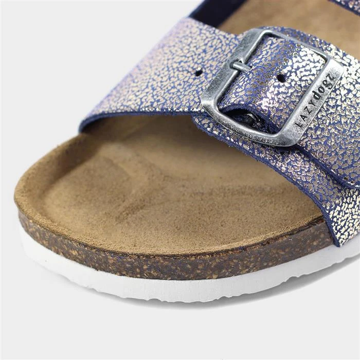 Lazy Dogz Roco Womens Navy Glitter Suede Sandal 5 Lazy Dogz Roco Womens Navy Glitter Suede Sandal - Image 3