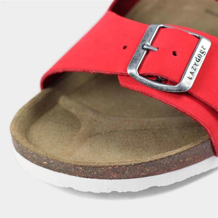 Lazy Dogz Roco Womens Red Suede Sandal 5 Lazy Dogz Roco Womens Red Suede Sandal - Image 3