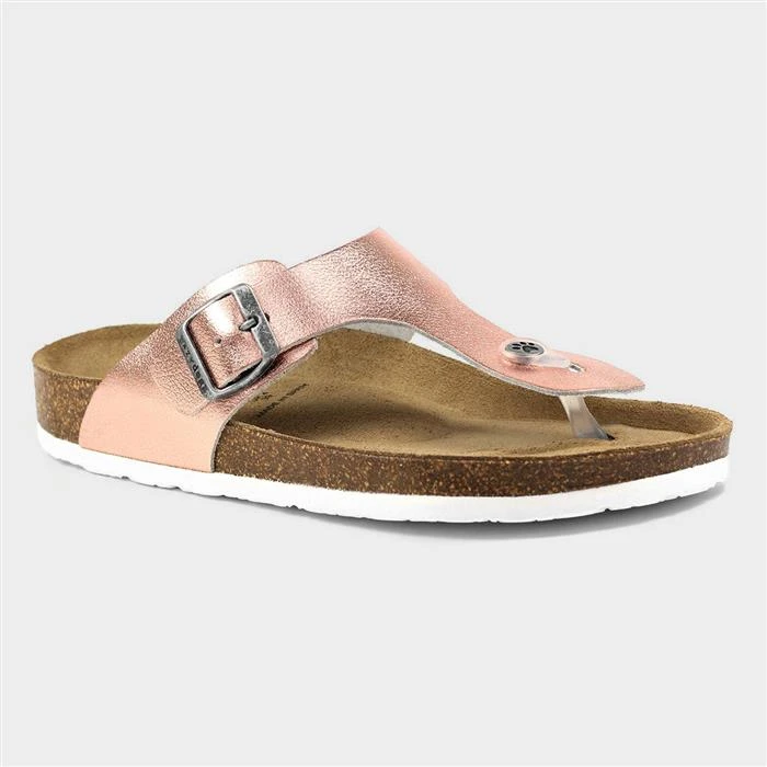 Lazy Dogz Beach Womens Rose Gold Leather Sandal 4 Lazy Dogz Beach Womens Rose Gold Leather Sandal - Image 2