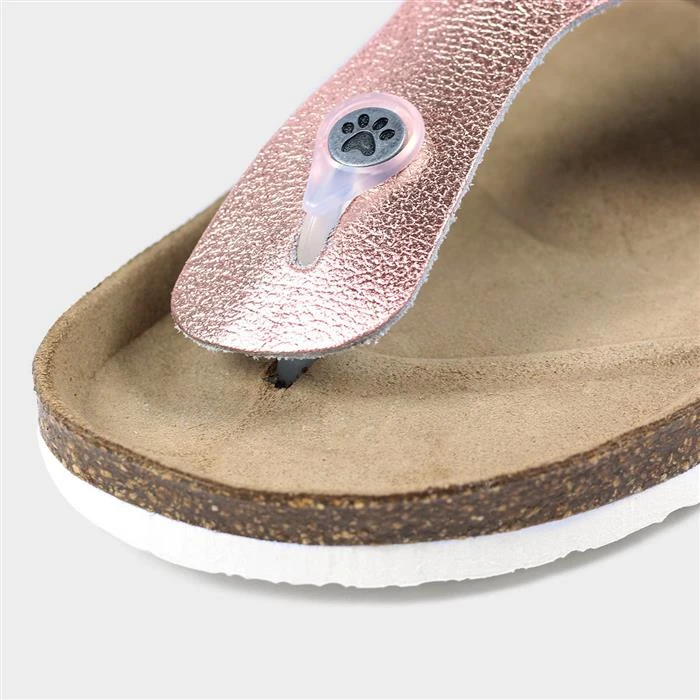 Lazy Dogz Beach Womens Rose Gold Leather Sandal 5 Lazy Dogz Beach Womens Rose Gold Leather Sandal - Image 3