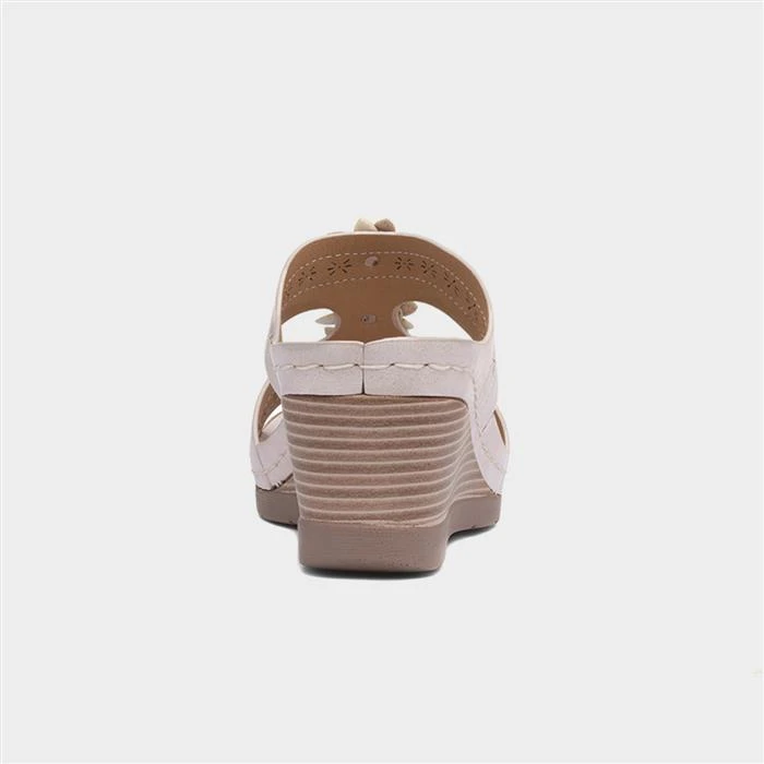 Lilley & Skinner Tobago Womens Beige Wedge Mule 5 Lilley & Skinner Tobago Womens Beige Wedge Mule - Image 3