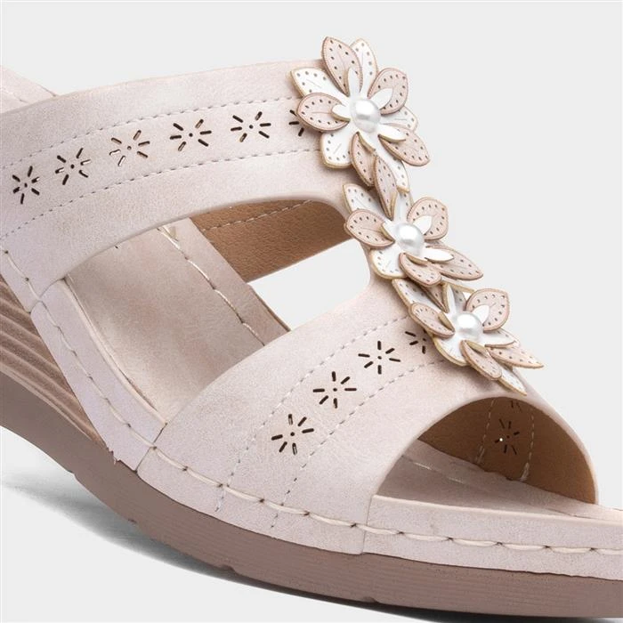 Lilley & Skinner Tobago Womens Beige Wedge Mule 6 Lilley & Skinner Tobago Womens Beige Wedge Mule - Image 4
