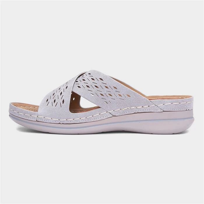 Lilley & Skinner Antigua Womens Light Grey Mule 4 Lilley & Skinner Antigua Womens Light Grey Mule - Image 2