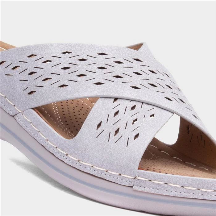 Lilley & Skinner Antigua Womens Light Grey Mule 6 Lilley & Skinner Antigua Womens Light Grey Mule - Image 4