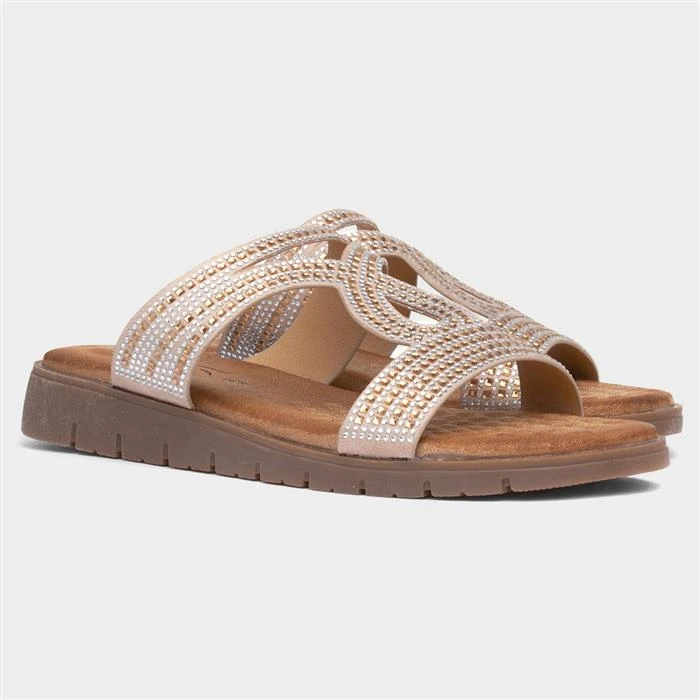 Lunar Chavez Womens Gold Diamante Sandal 7 Lunar Chavez Womens Gold Diamante Sandal - Image 5