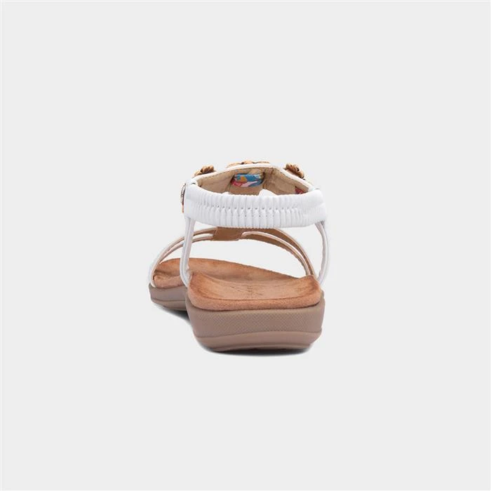 Lunar Feast Womens White Floral Sandal 5 Lunar Feast Womens White Floral Sandal - Image 3