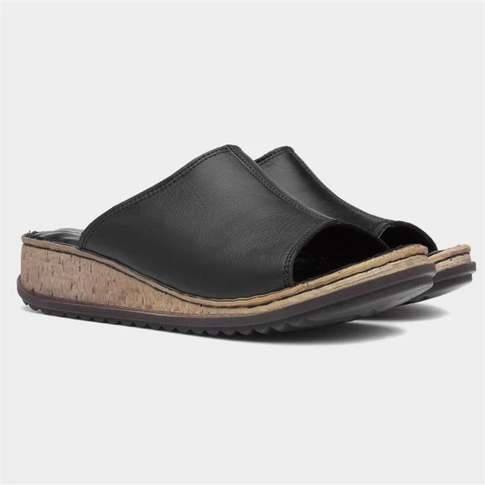 Lunar Harmony Womens Black Leather Mule Sandal 7 Lunar Harmony Womens Black Leather Mule Sandal - Image 5