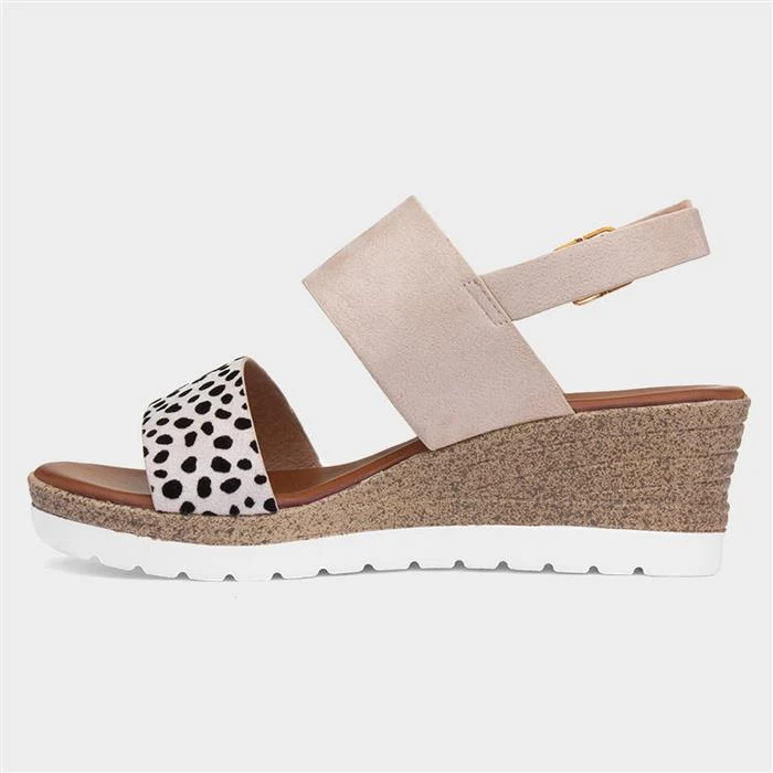 Lunar Rise Womens Beige Cheetah Wedge Sandal 4 Lunar Rise Womens Beige Cheetah Wedge Sandal - Image 2