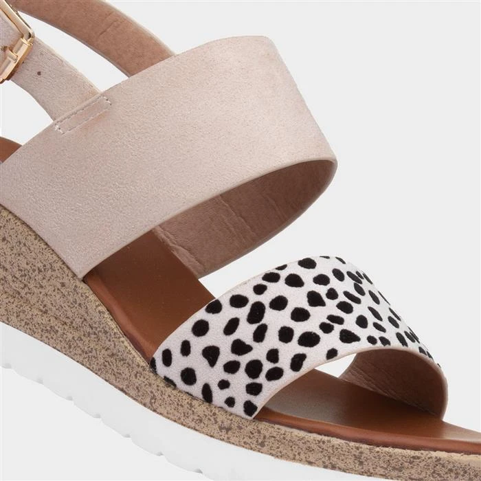 Lunar Rise Womens Beige Cheetah Wedge Sandal 6 Lunar Rise Womens Beige Cheetah Wedge Sandal - Image 4