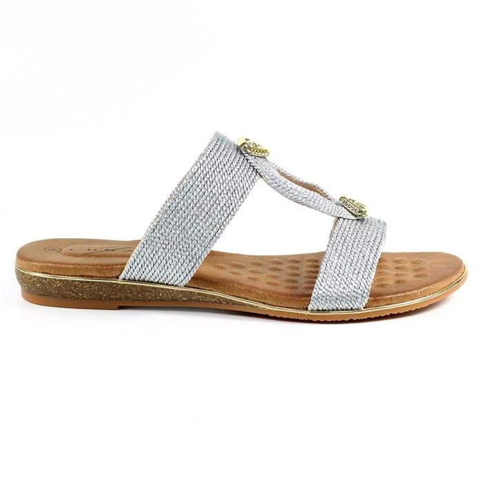 Lunar Calow Womens Metallic Silver Mule Sandal 3 Lunar Calow Womens Metallic Silver Mule Sandal