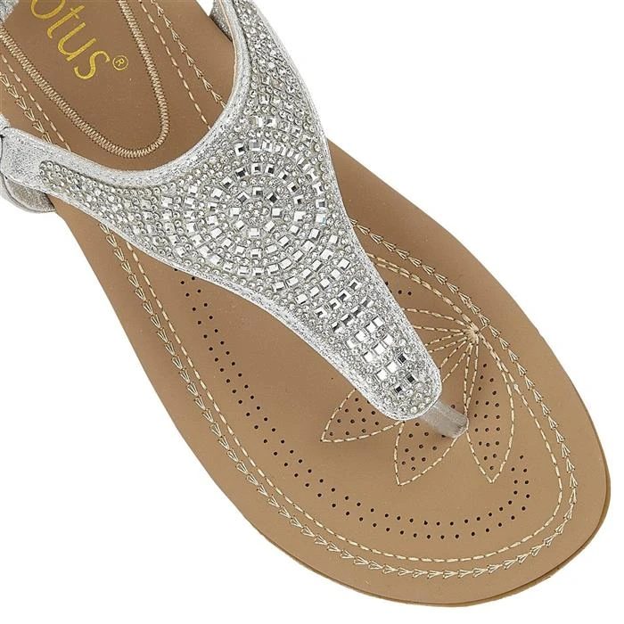 Lotus Orla Womens Metallic Silver Toe Post Sandal 5 Lotus Orla Womens Metallic Silver Toe Post Sandal - Image 3