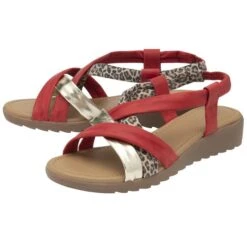 Lotus Christa Womens Red Leather Sandal