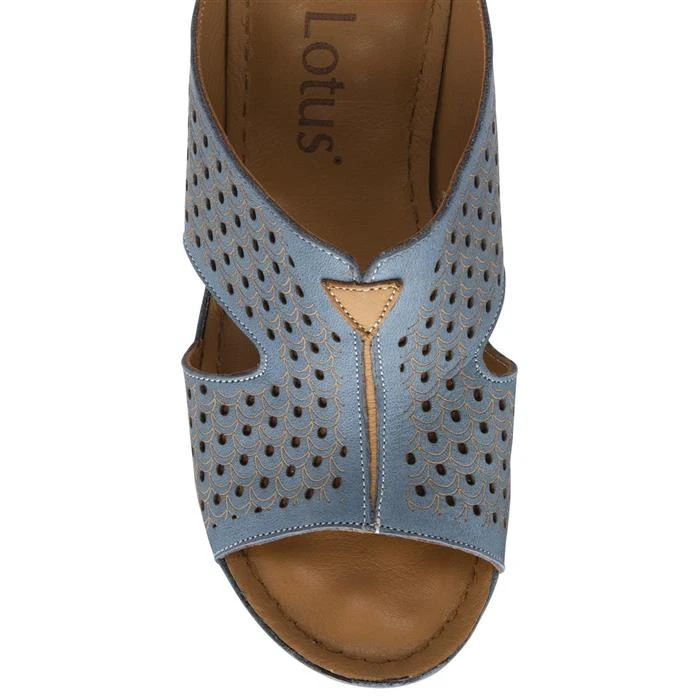 Lotus Genevieve Womens Blue Wedge Mule Sandal 5 Lotus Genevieve Womens Blue Wedge Mule Sandal - Image 3