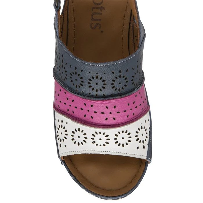 Lotus Neylan Womens Navy Multi Leather Wedge 5 Lotus Neylan Womens Navy Multi Leather Wedge - Image 3