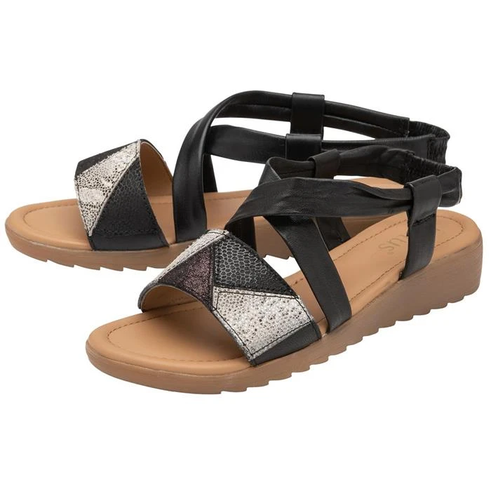 Lotus Evette Womens Black Leather Strappy Sandal 3 Lotus Evette Womens Black Leather Strappy Sandal