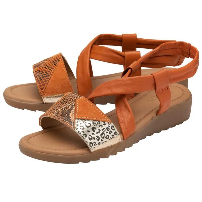 Lotus Evette Womens Orange Leather Strappy Sandal 3 Lotus Evette Womens Orange Leather Strappy Sandal