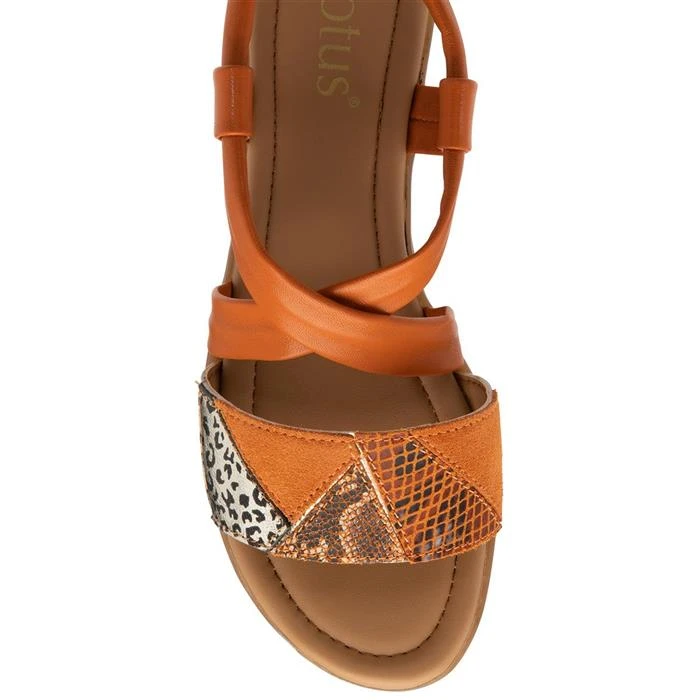 Lotus Evette Womens Orange Leather Strappy Sandal 5 Lotus Evette Womens Orange Leather Strappy Sandal - Image 3