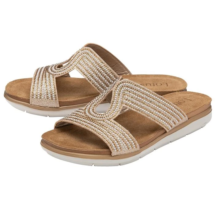 Lotus Nadya Womens Metallic Gold Mule Sandals 3 Lotus Nadya Womens Metallic Gold Mule Sandals