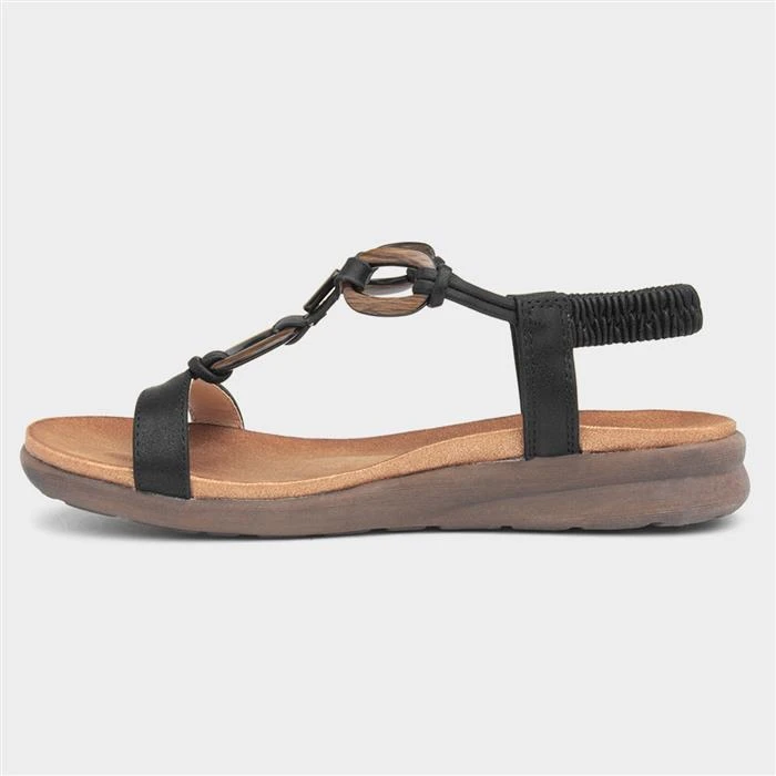 Heavenly Feet Sensation Womens Black Sandal 4 Heavenly Feet Sensation Womens Black Sandal - Image 2