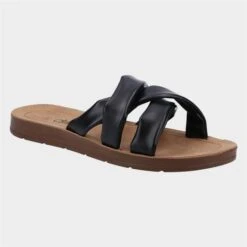 Divaz Zurich Womens Black Slider Sandal