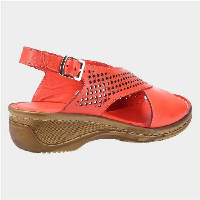Fleet & Foster Judith Womens Red Leather Sandal 4 Fleet & Foster Judith Womens Red Leather Sandal - Image 2