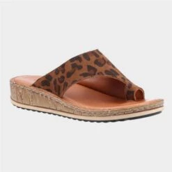 Hush Puppies Elissa Womens Leopard Toe Post