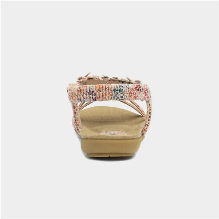 Lilley Womens Beige Multi Floral Sandal 5 Lilley Womens Beige Multi Floral Sandal - Image 3