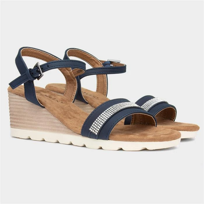 Lotus Panaro Womens Navy Diamante Sandal 7 Lotus Panaro Womens Navy Diamante Sandal - Image 5