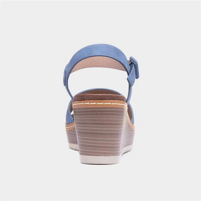 Heavenly Feet Orion Womens Blue Denim Sandal 5 Heavenly Feet Orion Womens Blue Denim Sandal - Image 3