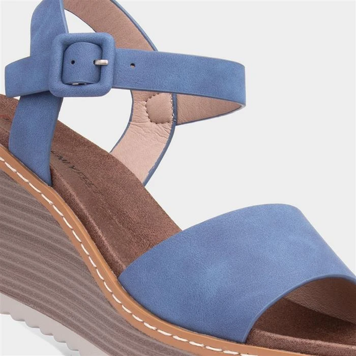 Heavenly Feet Orion Womens Blue Denim Sandal 6 Heavenly Feet Orion Womens Blue Denim Sandal - Image 4