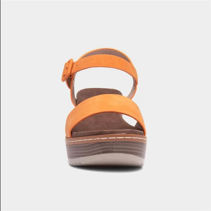 Heavenly Feet Orion Womens Orange Wedge Sandal 3 Heavenly Feet Orion Womens Orange Wedge Sandal