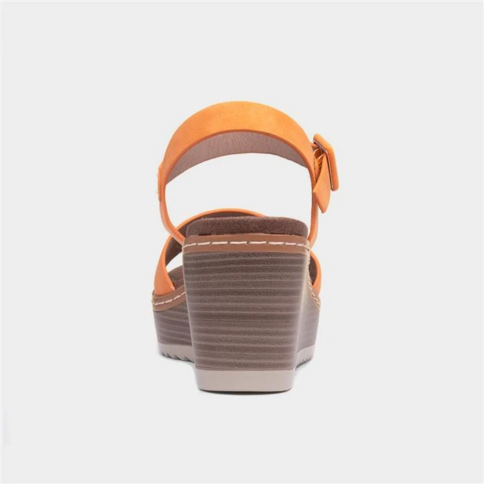 Heavenly Feet Orion Womens Orange Wedge Sandal 5 Heavenly Feet Orion Womens Orange Wedge Sandal - Image 3