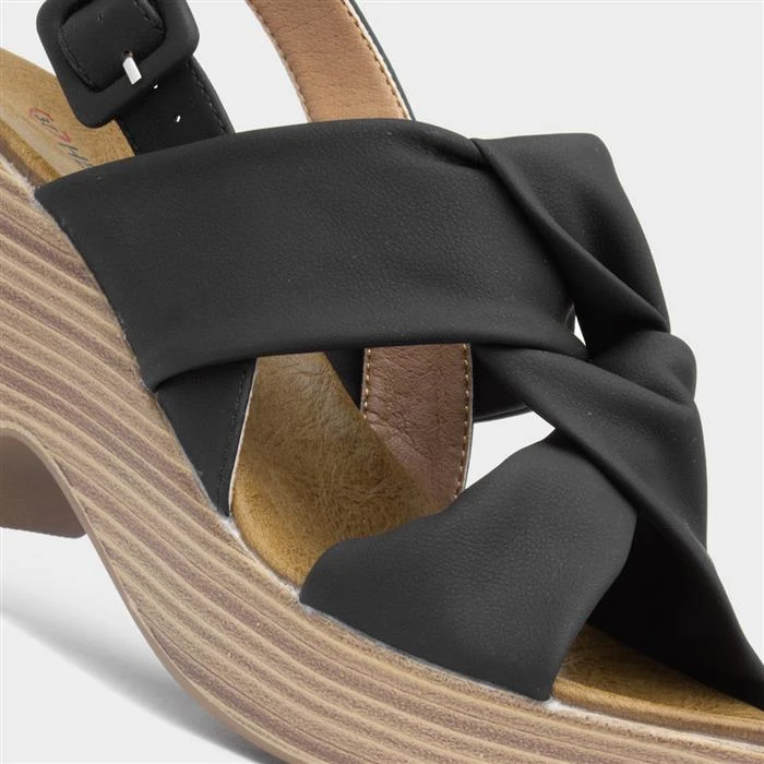 Heavenly Feet Libra Womens Black Heeled Sandal 6 Heavenly Feet Libra Womens Black Heeled Sandal - Image 4