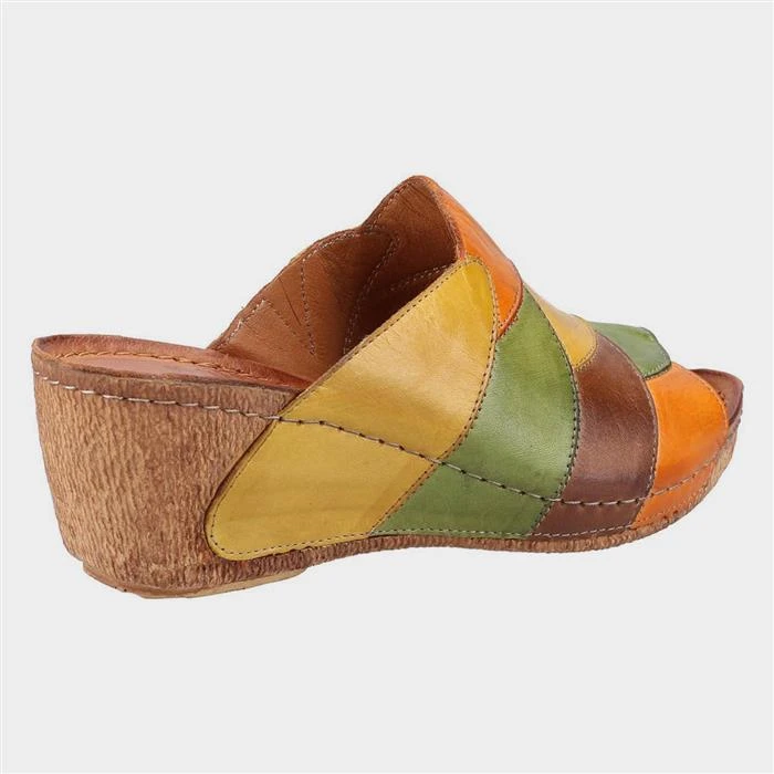 Riva Usk Womens Multi Leather Wedged Mule 4 Riva Usk Womens Multi Leather Wedged Mule - Image 2