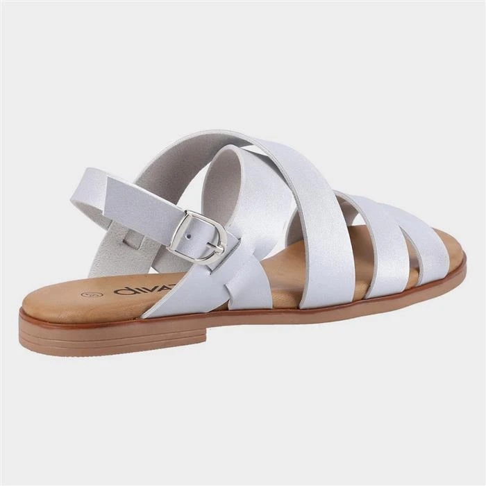 Divaz Sienna Womens Metallic Silver Sandal 4 Divaz Sienna Womens Metallic Silver Sandal - Image 2