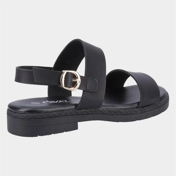 Divaz Mia Womens Black Strappy Sandal 4 Divaz Mia Womens Black Strappy Sandal - Image 2