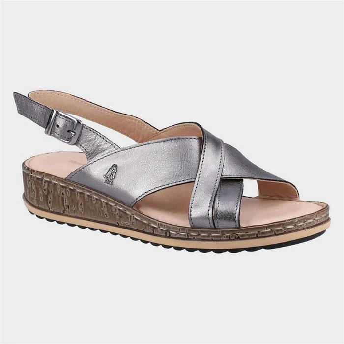 Hush Puppies Elena Womens Silver Wedge Sandal 3 Hush Puppies Elena Womens Silver Wedge Sandal