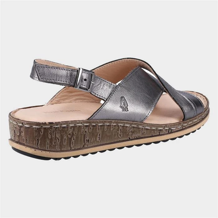 Hush Puppies Elena Womens Silver Wedge Sandal 4 Hush Puppies Elena Womens Silver Wedge Sandal - Image 2