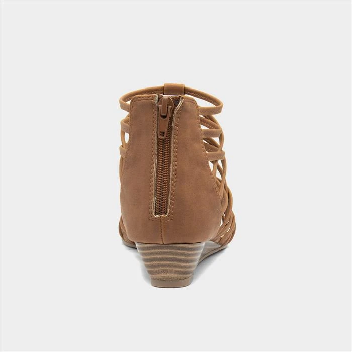 Lilley Womens Tan Wedge Strappy Sandal 5 Lilley Womens Tan Wedge Strappy Sandal - Image 3