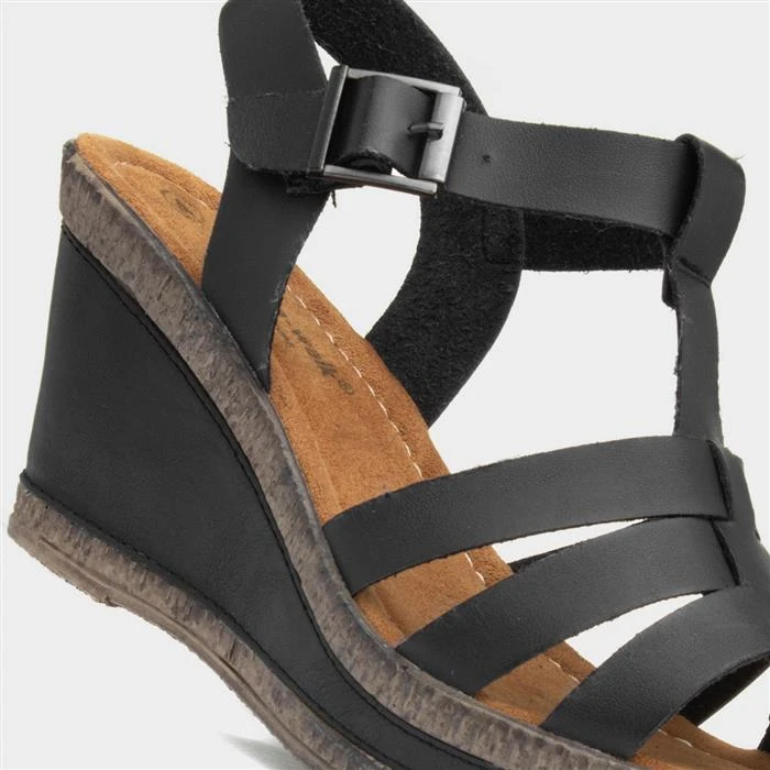 Cushion Walk Neptune Womens Black Wedge Sandal 6 Cushion Walk Neptune Womens Black Wedge Sandal - Image 4