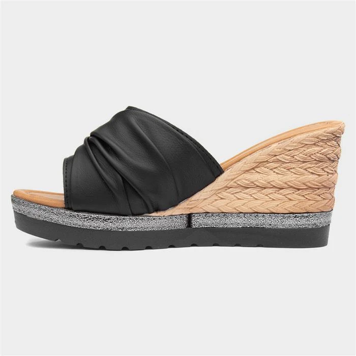 Lilley & Skinner Miami Womens Black Wedged Mule 4 Lilley & Skinner Miami Womens Black Wedged Mule - Image 2