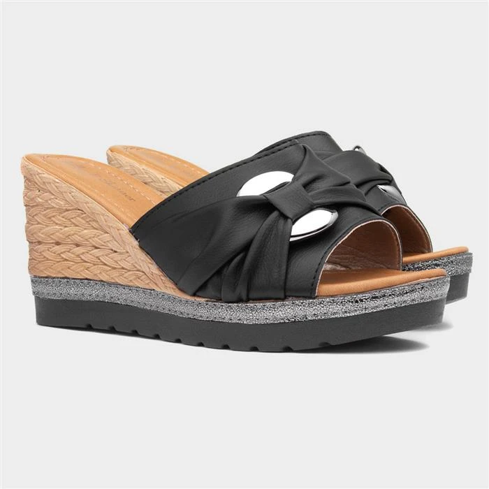 Lilley & Skinner Miami Womens Black Wedged Mule 7 Lilley & Skinner Miami Womens Black Wedged Mule - Image 5